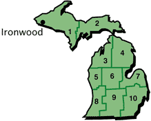 Michigan Climate Division 9 Map